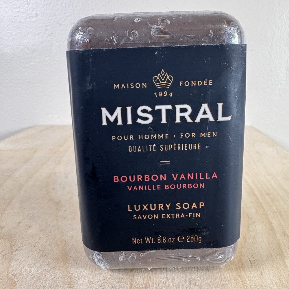 Mistral Bar Soap Organic Bourbon Vanilla Large 8.8 Ounce Crafted Soaps Original